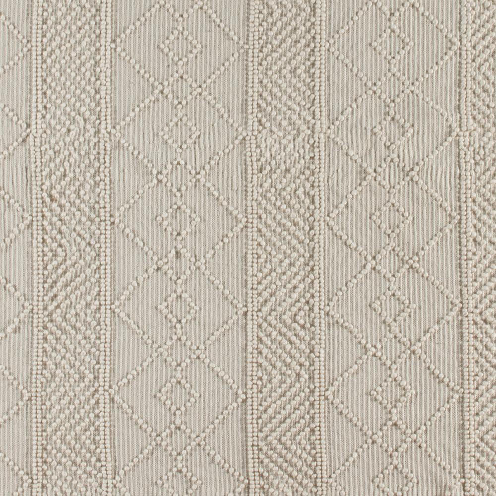 8' x 10' Ivory Geometric Design Handwoven Area Rug - Wool/Polyester/Cotton Blend. Picture 6
