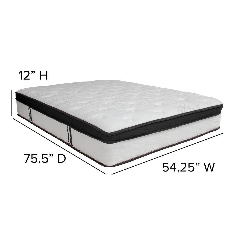 Capri Comfortable Sleep 12 Inch CertiPUR-US Certified Memory Foam & Pocket Spring Mattress, Full Mattress in a Box. Picture 2