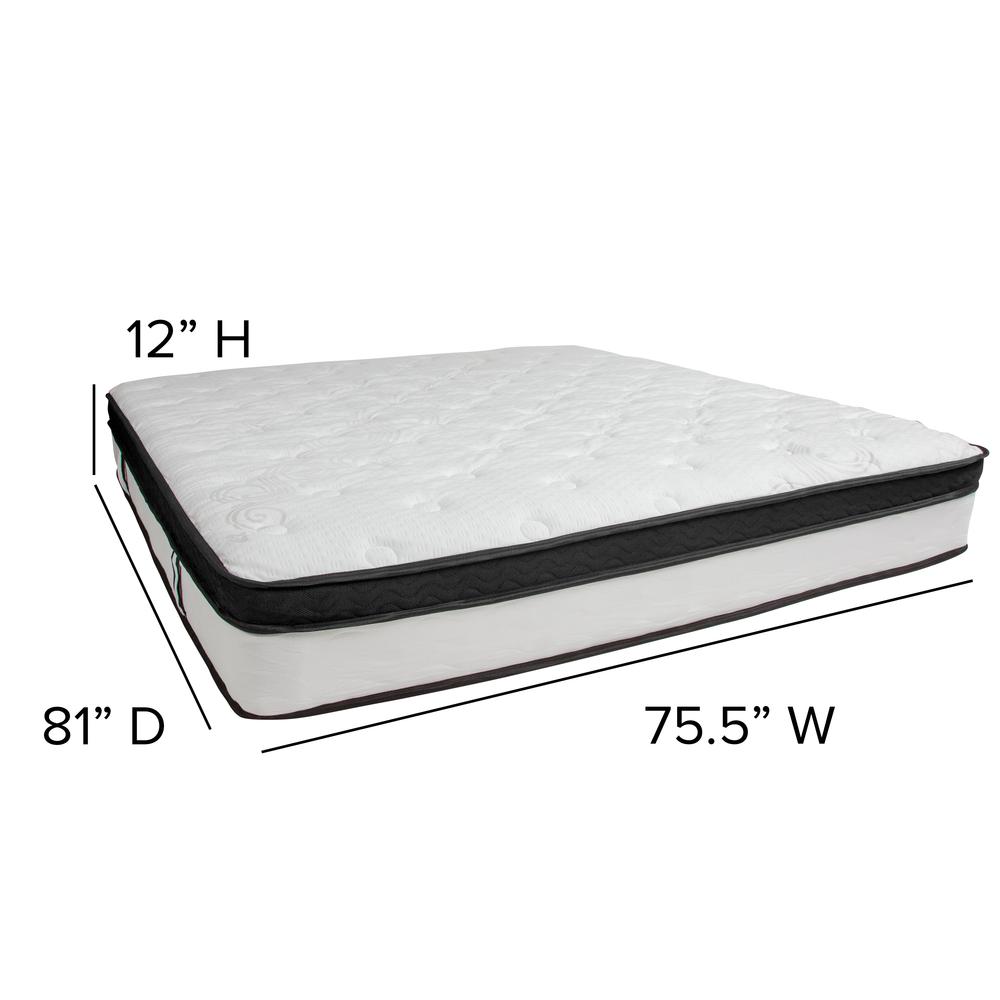 Capri Comfortable Sleep 12 Inch CertiPUR-US Certified Memory Foam & Pocket Spring Mattress, King Mattress in a Box. Picture 2