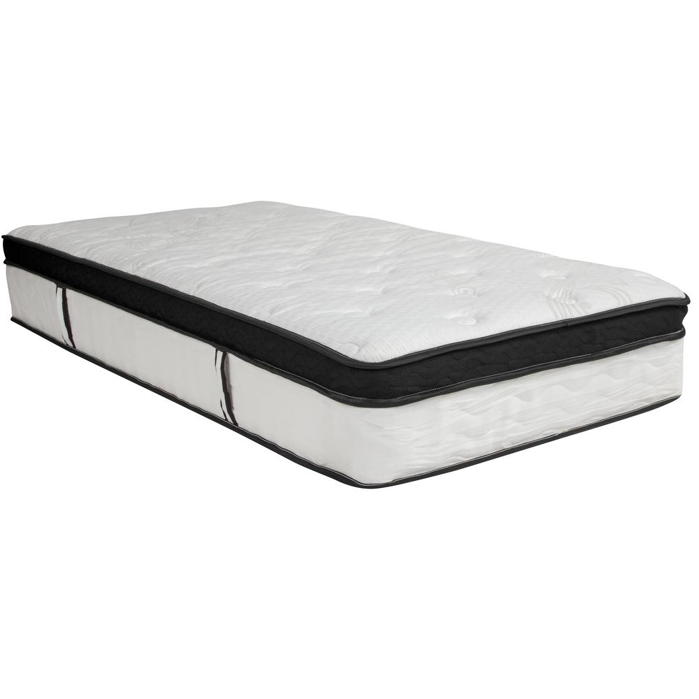 Capri Comfortable Sleep 12 Inch CertiPUR-US Certified Memory Foam & Pocket Spring Mattress, Twin Mattress in a Box. Picture 1