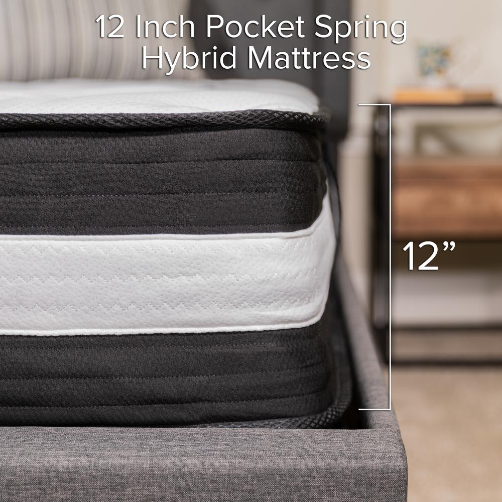 12 Inch CertiPUR-US Certified Hybrid Pocket Spring Mattress, King Mattress in a Box. Picture 3