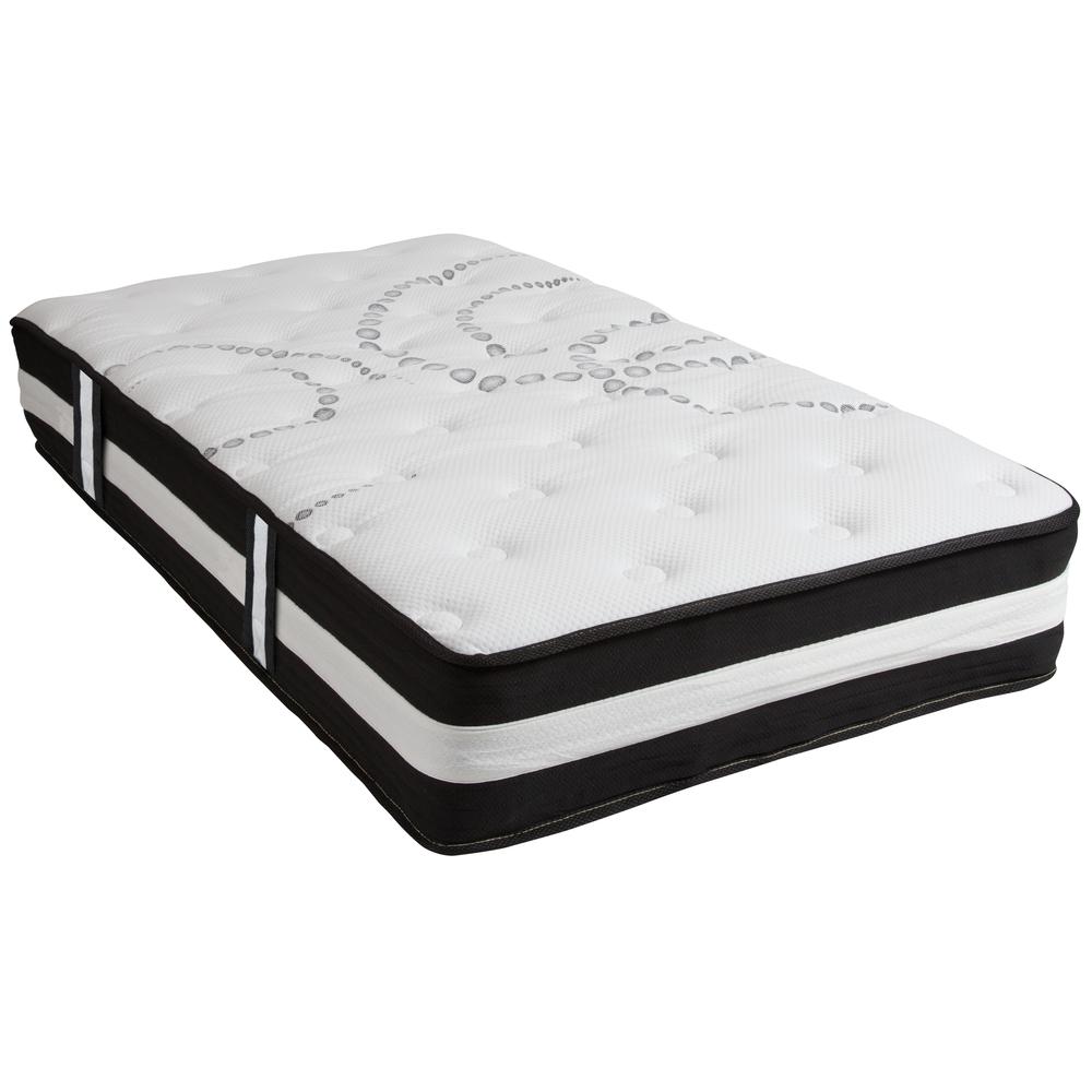 12 Inch CertiPUR-US Certified Hybrid Pocket Spring Mattress, Twin Mattress in a Box. Picture 1
