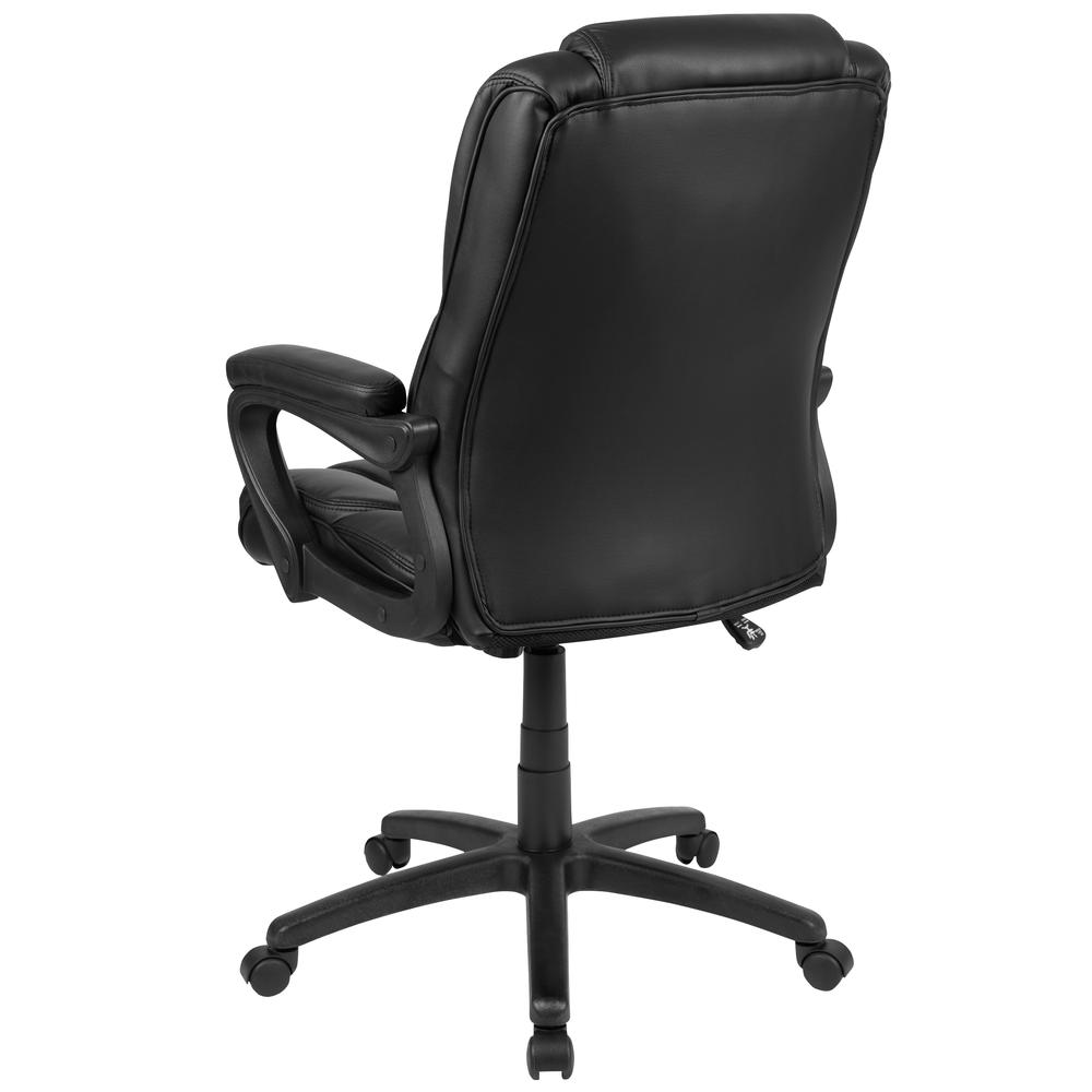 Flash Fundamentals Big & Tall 400 lb. Rated Black LeatherSoft Swivel Office Chair with Padded Arms, BIFMA Certified. Picture 4