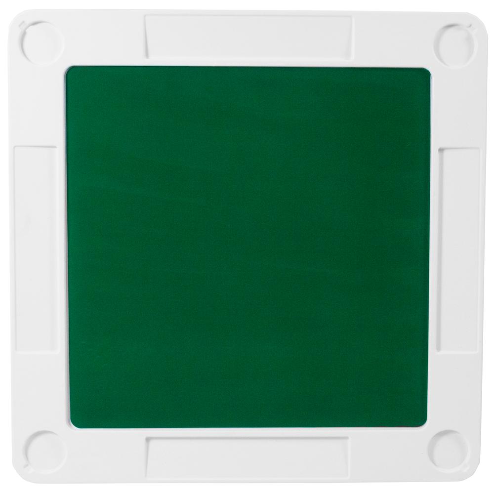 34.5" Square 4-Player Folding Card Game Table with Green Playing Surface and Cup Holders. Picture 4