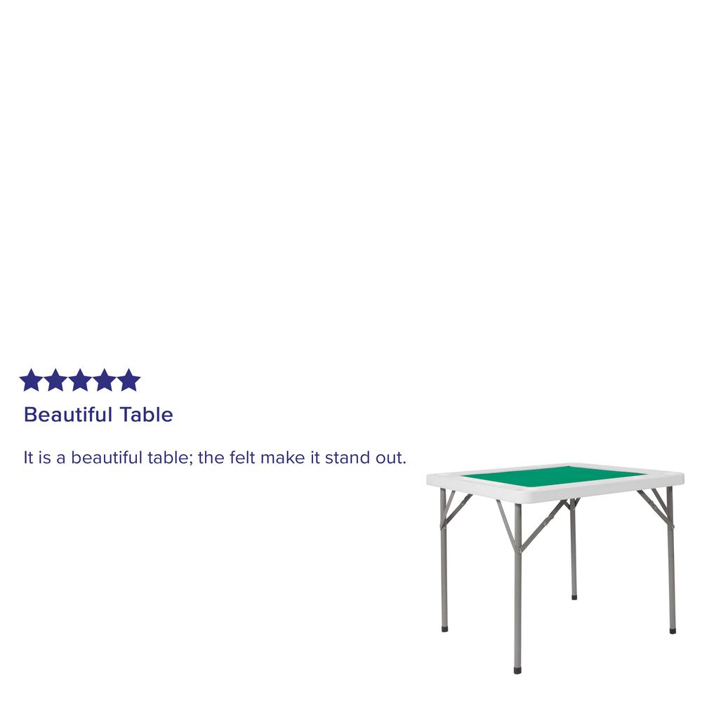 34.5" Square 4-Player Folding Card Game Table with Green Playing Surface and Cup Holders. Picture 9