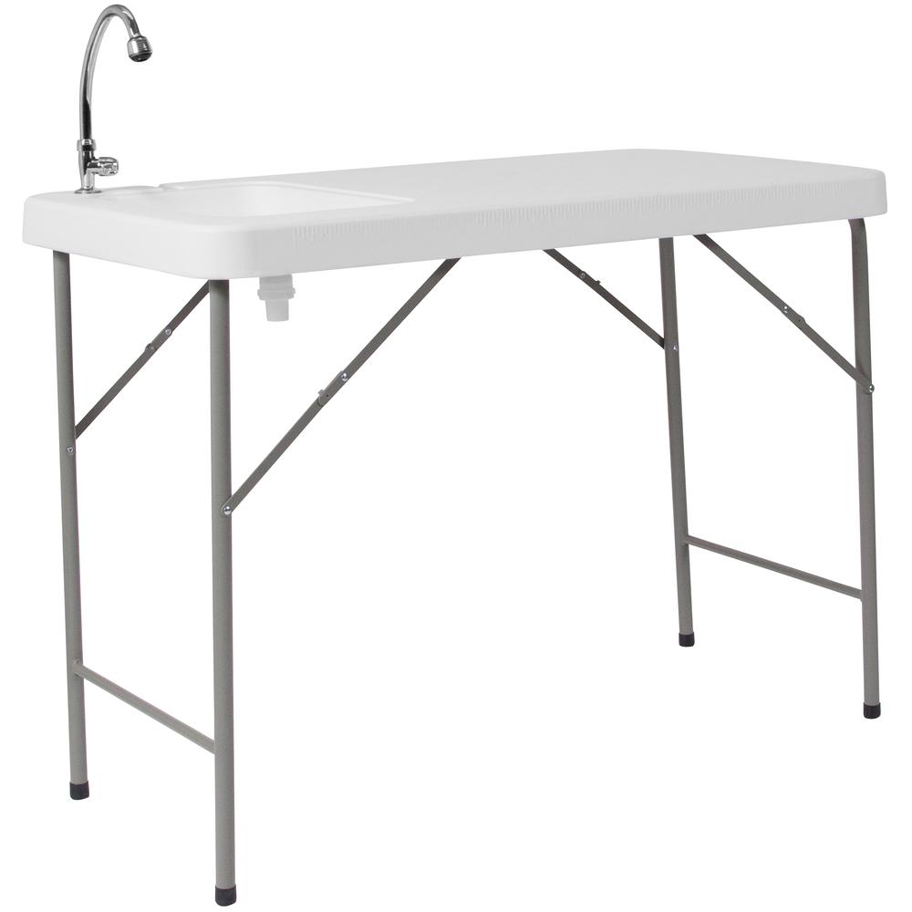 4-Foot Portable Fish Cleaning Table / Outdoor Camping Table and Sink. Picture 1