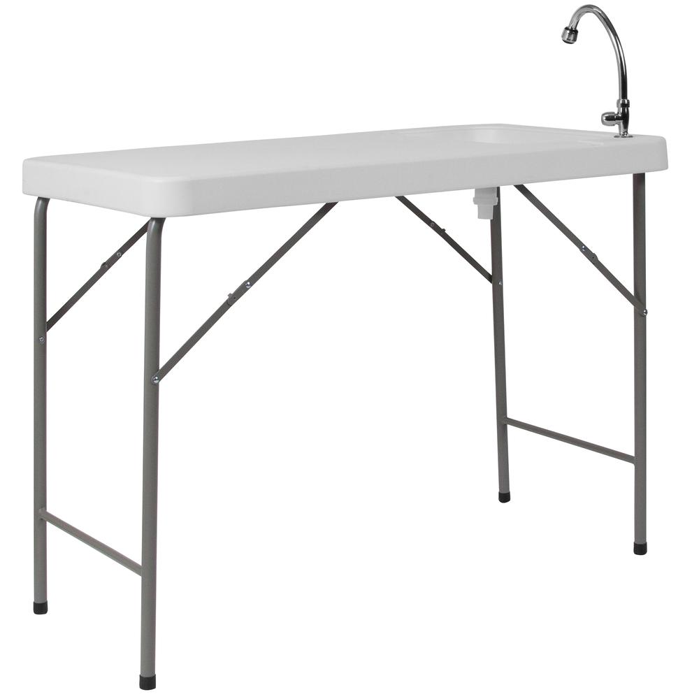 4-Foot Portable Fish Cleaning Table / Outdoor Camping Table and Sink. Picture 2