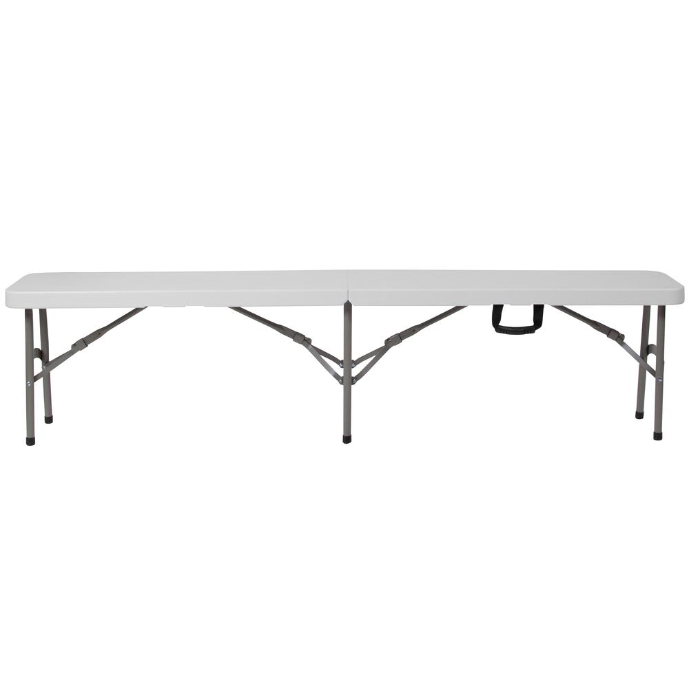 11''W x 72"L Bi-Fold Granite White Folding Bench with Carrying Handle. Picture 3