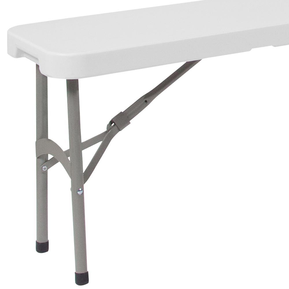 11''W x 72"L Bi-Fold Granite White Folding Bench with Carrying Handle. Picture 5