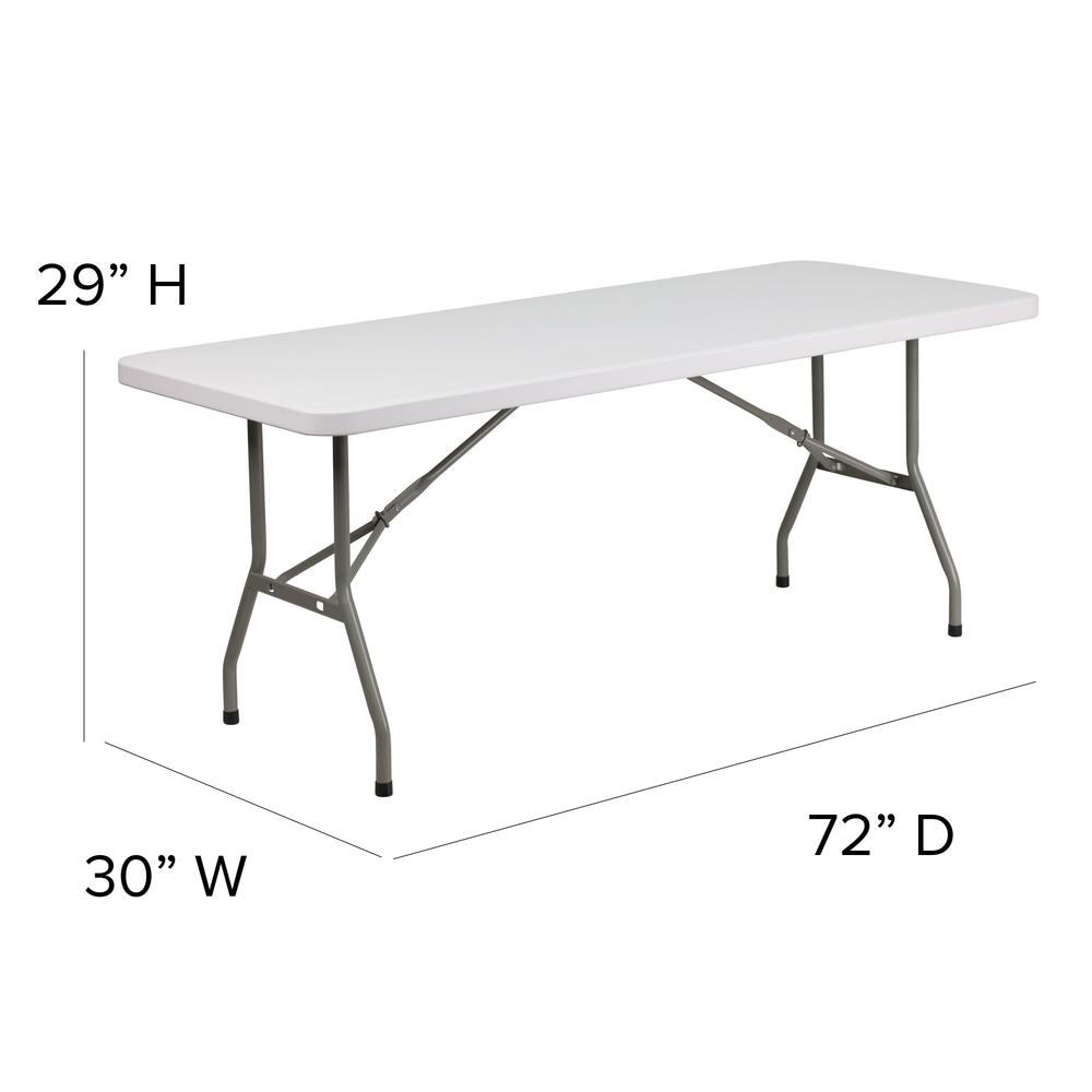6Foot Granite White Plastic Folding Table. Picture 2