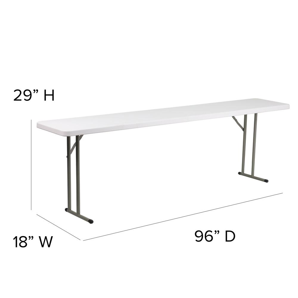 8Foot Granite White Plastic Folding Training Table. Picture 2