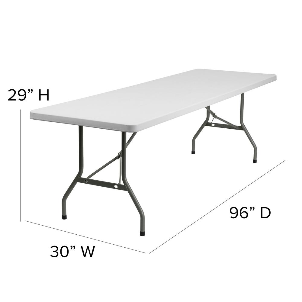 8Foot Granite White Plastic Folding Table. Picture 2