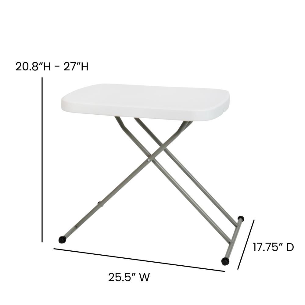 26 Inch Granite White Plastic Folding Table, Side Table, Laptop Table, TV Tray. Picture 5