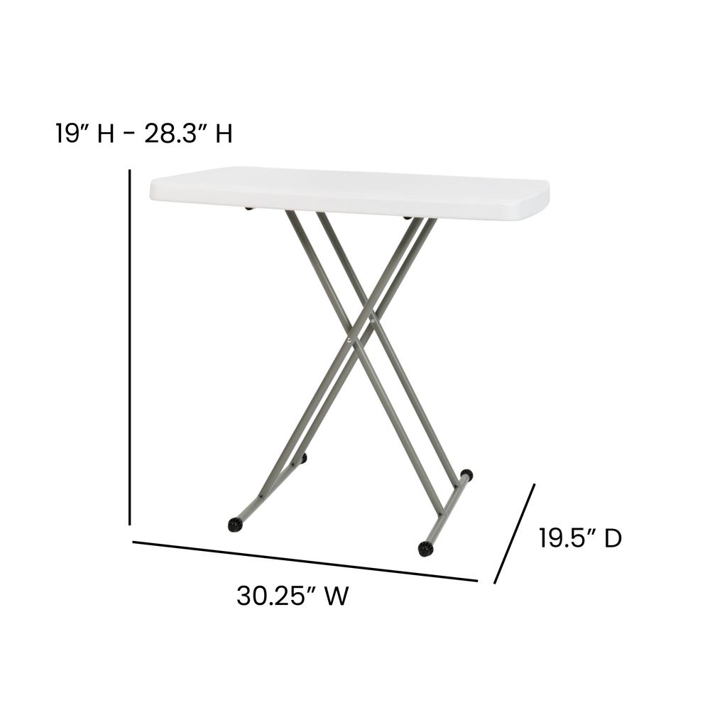 30 Inch Granite White Plastic Folding Table, Side Table, Laptop Table, TV Tray. Picture 5