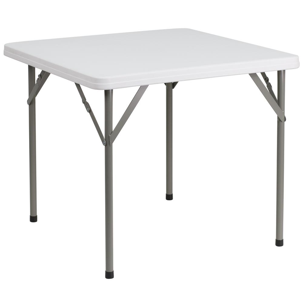 2.85-Foot Square Granite White Plastic Folding Table. The main picture.