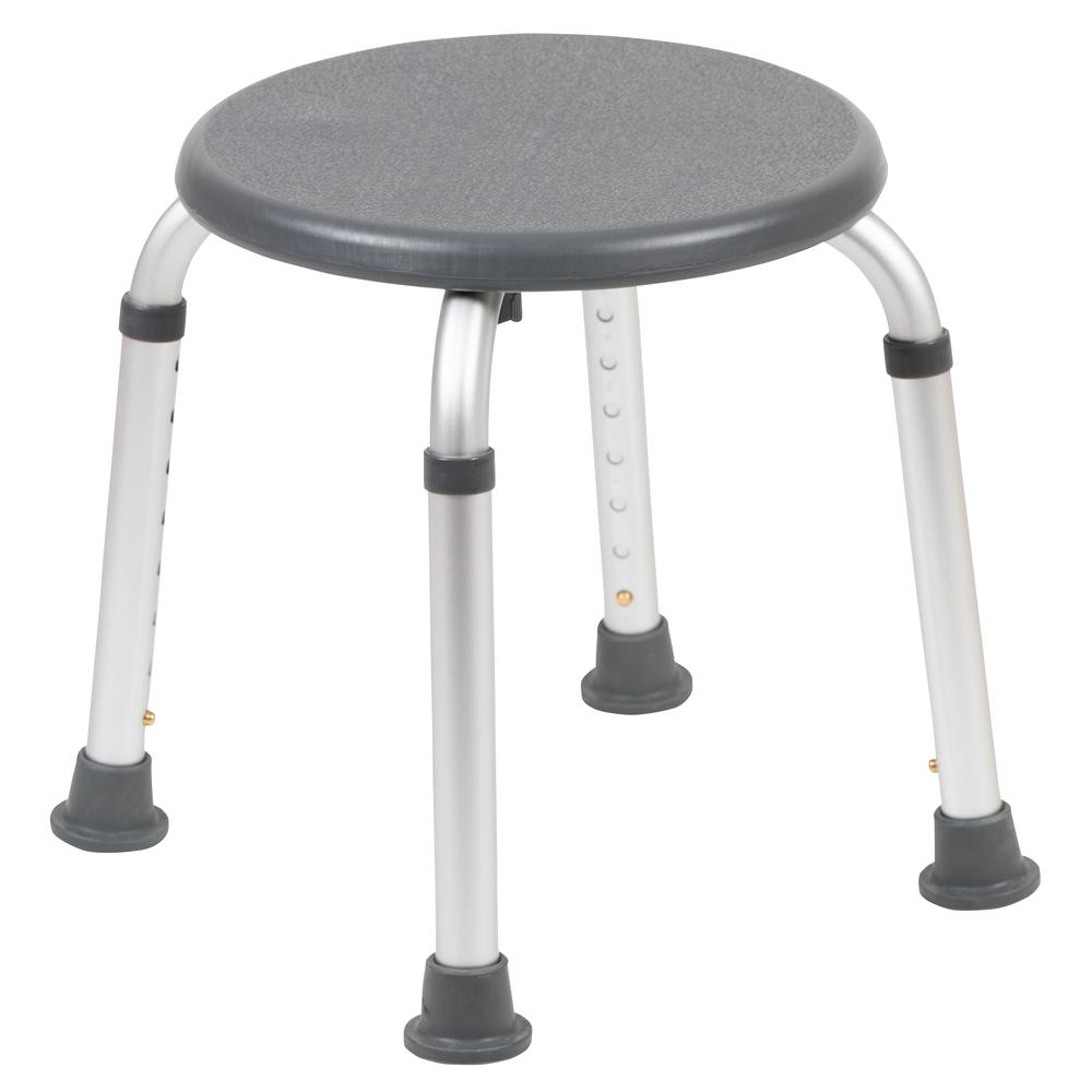 Tool-Free and Quick Assembly, 300 Lb. Capacity, Adjustable Gray Bath & Shower Stool. Picture 1