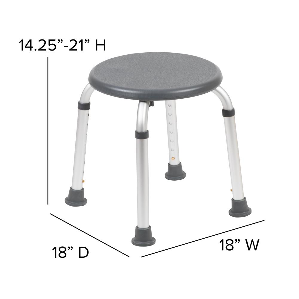 Tool-Free and Quick Assembly, 300 Lb. Capacity, Adjustable Gray Bath & Shower Stool. Picture 3