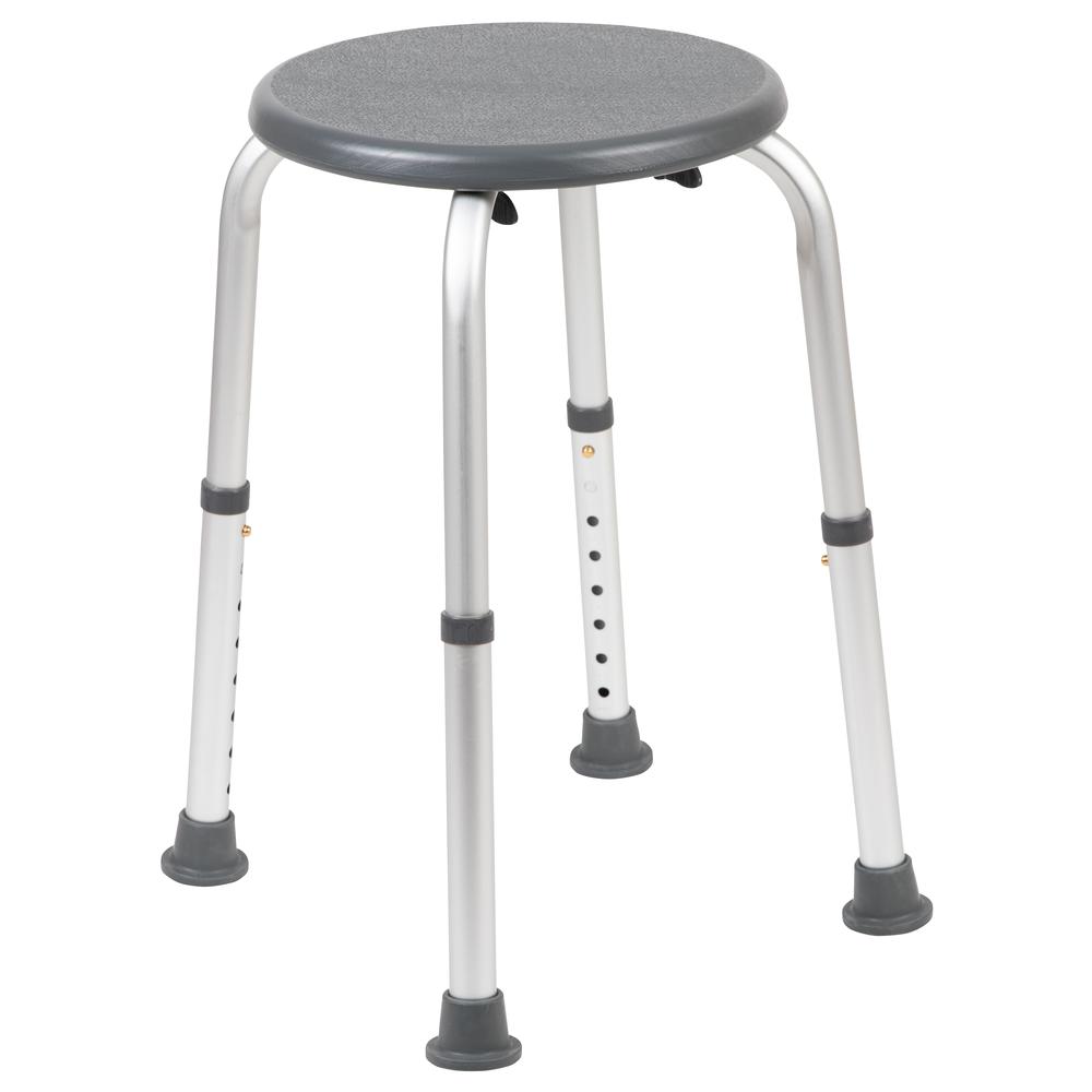 Tool-Free and Quick Assembly, 300 Lb. Capacity, Adjustable Gray Bath & Shower Stool. Picture 5