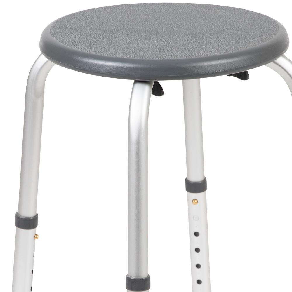 Tool-Free and Quick Assembly, 300 Lb. Capacity, Adjustable Gray Bath & Shower Stool. Picture 6