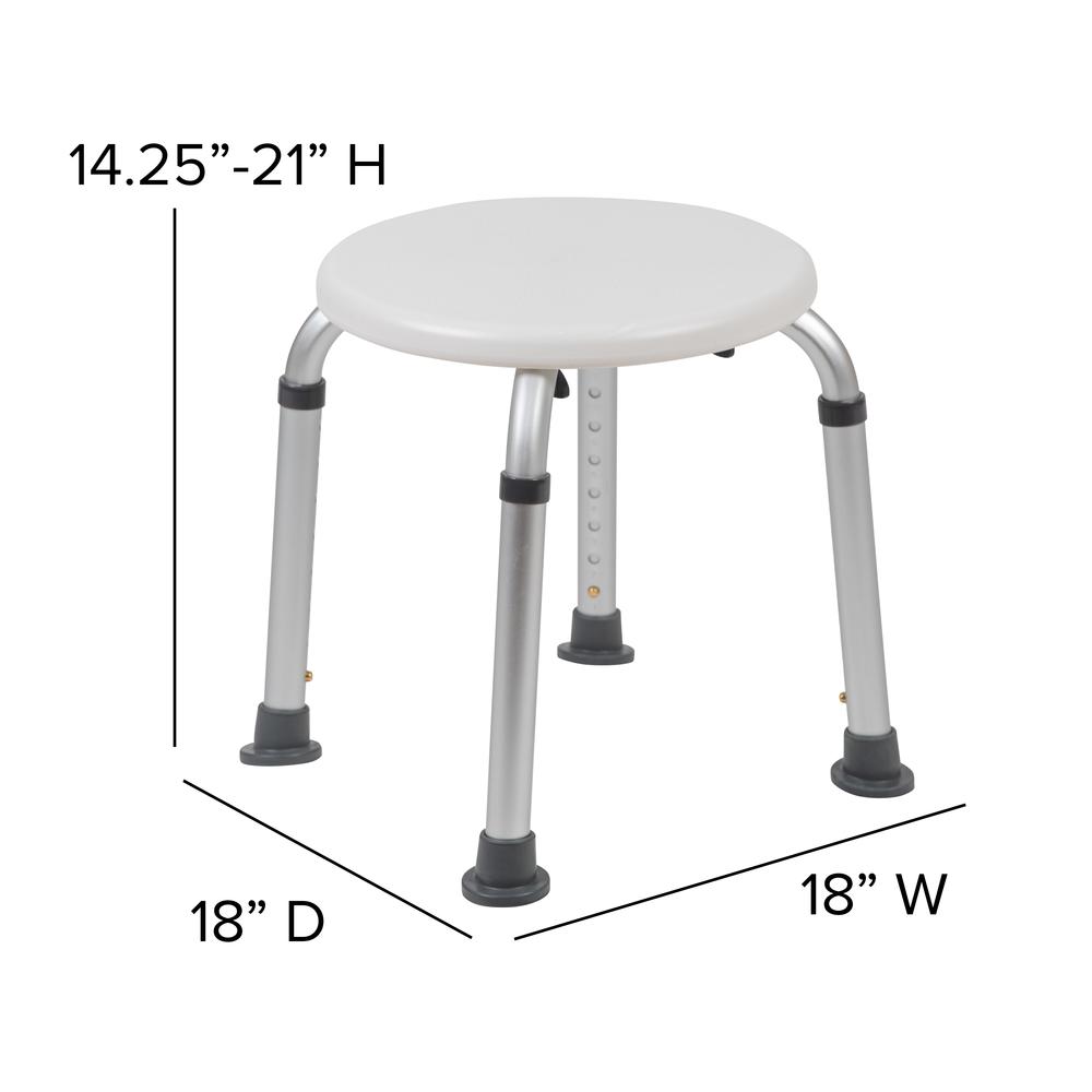 Tool-Free and Quick Assembly, 300 Lb. Capacity, Adjustable White Bath & Shower Stool. Picture 3