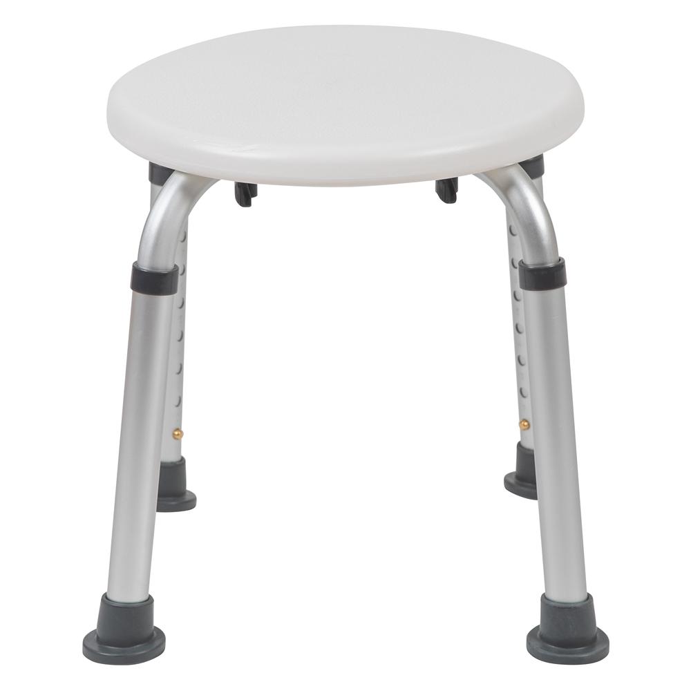 Tool-Free and Quick Assembly, 300 Lb. Capacity, Adjustable White Bath & Shower Stool. Picture 4