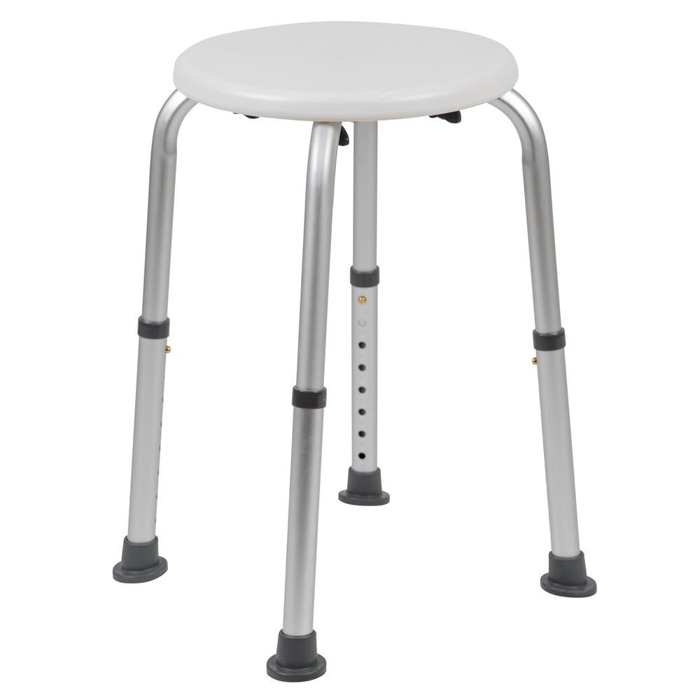 Tool-Free and Quick Assembly, 300 Lb. Capacity, Adjustable White Bath & Shower Stool. Picture 5