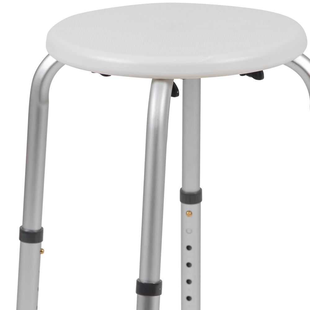 Tool-Free and Quick Assembly, 300 Lb. Capacity, Adjustable White Bath & Shower Stool. Picture 6