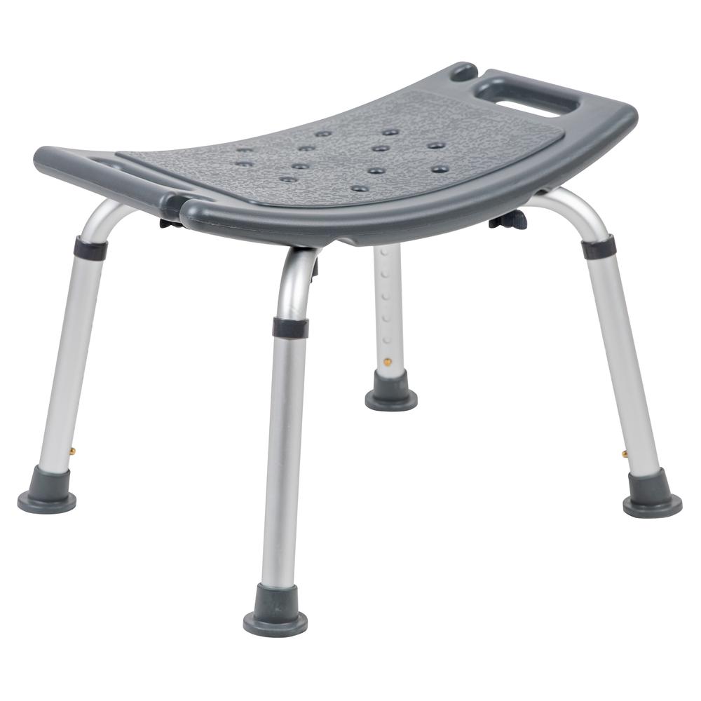 300 Lb. Capacity, Adjustable Gray Bath, Shower Chair with Non-slip Feet. Picture 1