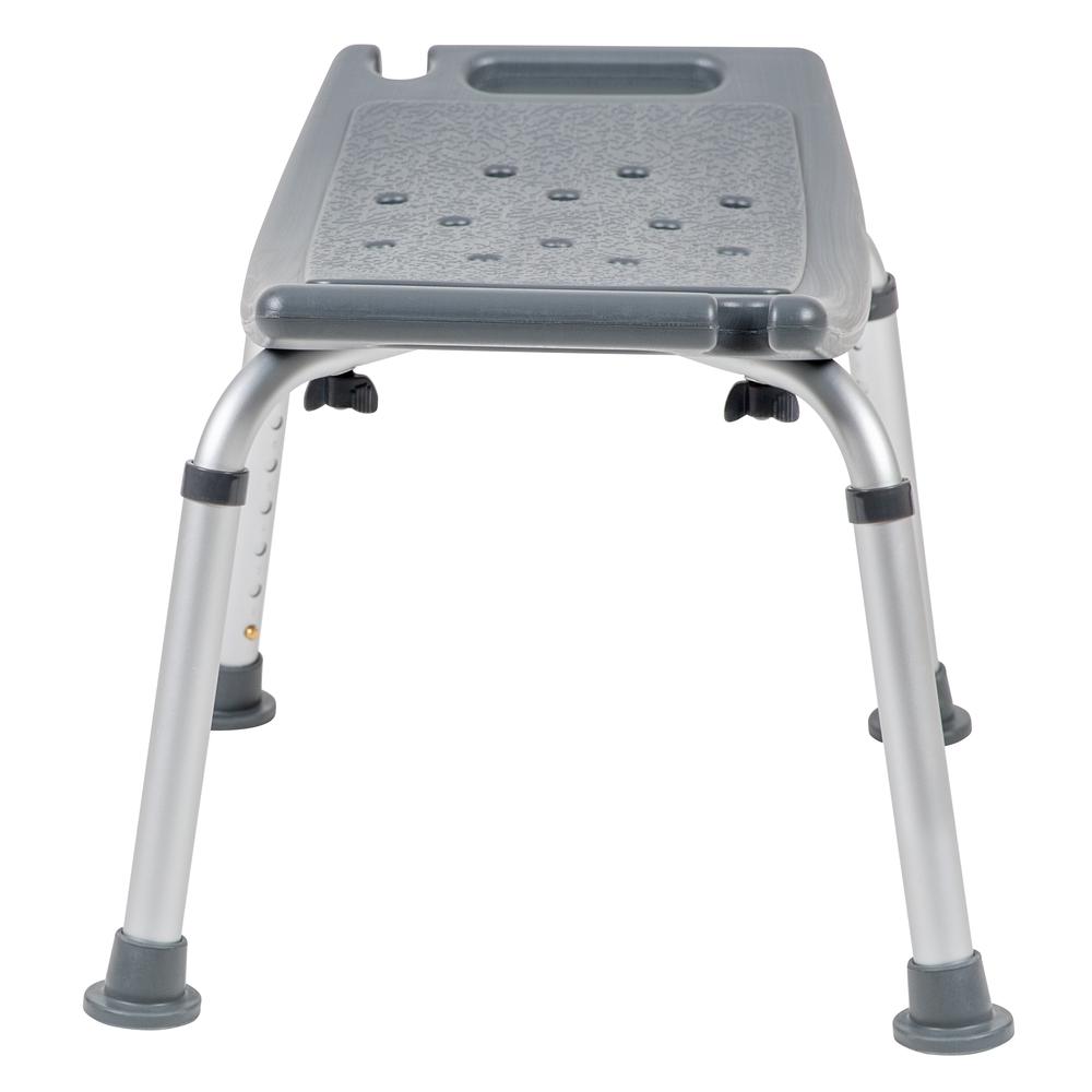 Tool-Free and Quick Assembly, 300 Lb. Capacity, Adjustable Gray Bath & Shower Chair with Non-slip Feet. Picture 4