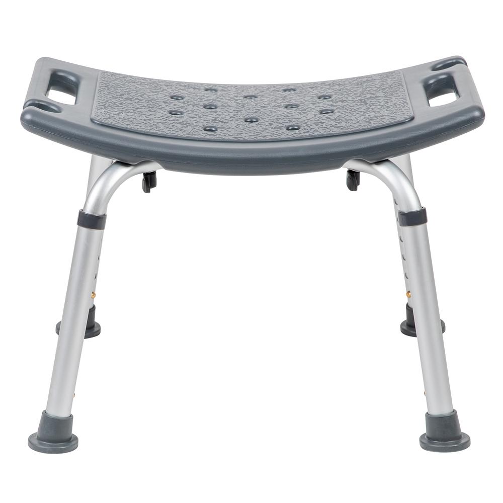 Tool-Free and Quick Assembly, 300 Lb. Capacity, Adjustable Gray Bath & Shower Chair with Non-slip Feet. Picture 6