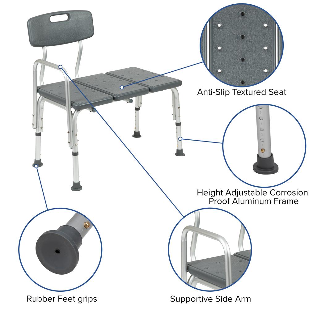 HERCULES Series 300 Lb. Capacity Adjustable Gray Bath ...