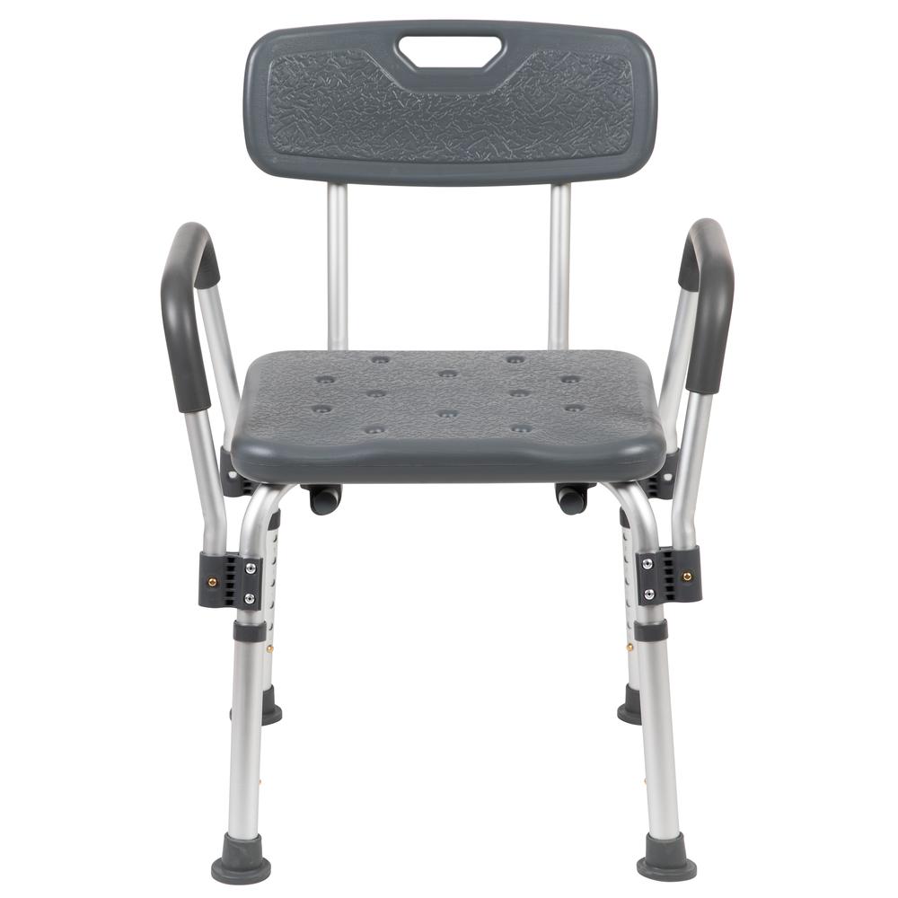 300 Lb. Capacity, Adjustable Gray Bath & Shower Chair with Depth Adjustable Back. Picture 6
