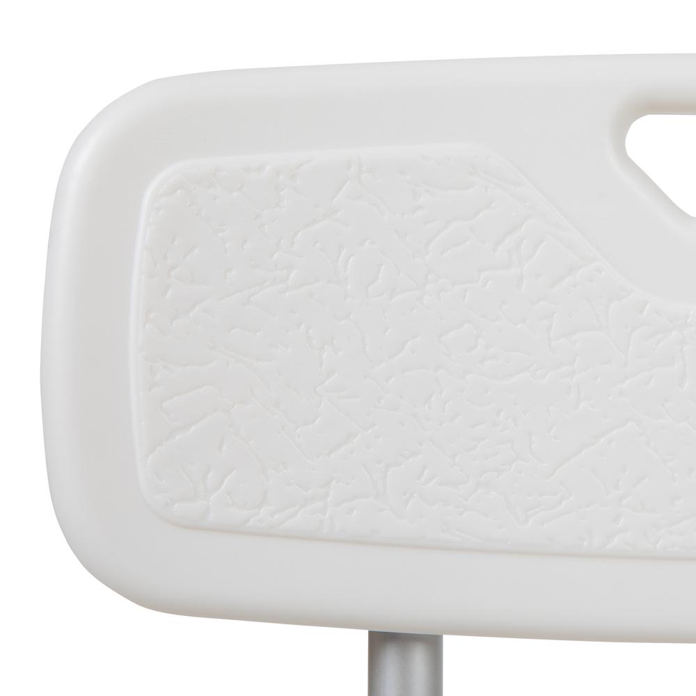 300 Lb. Capacity, Adjustable White Bath & Shower Chair with Depth Adjustable Back. Picture 16