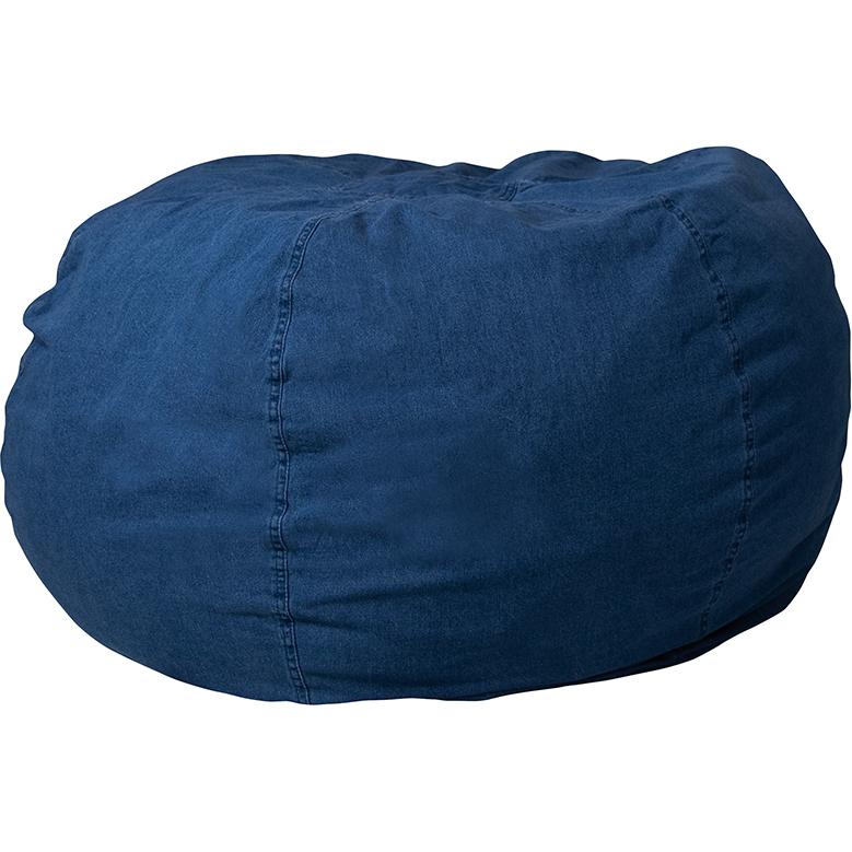 Oversized Denim Refillable Bean Bag Chair for All Ages. Picture 1