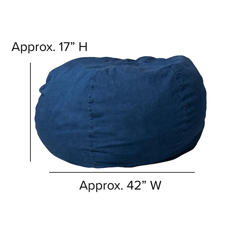 Oversized Denim Refillable Bean Bag Chair for All Ages. Picture 2
