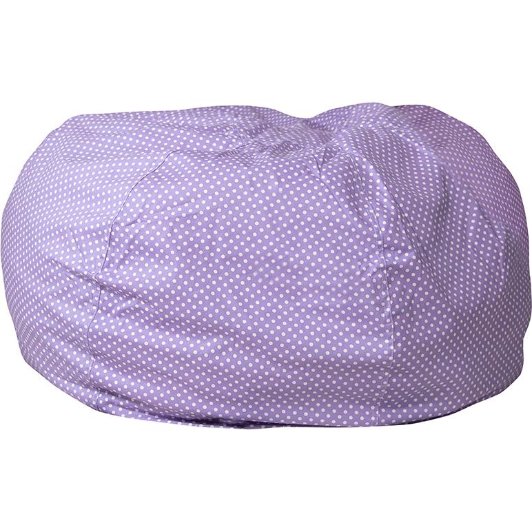 Oversized Lavender Dot Refillable Bean Bag Chair for All Ages. The main picture.
