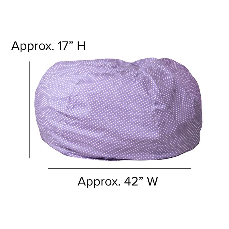 Oversized Lavender Dot Refillable Bean Bag Chair for All Ages. Picture 2