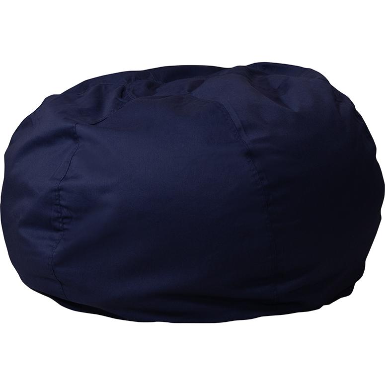 Oversized Solid Navy Blue Refillable Bean Bag Chair for All Ages. Picture 1