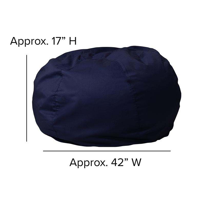 Oversized Solid Navy Blue Refillable Bean Bag Chair for All Ages. Picture 2