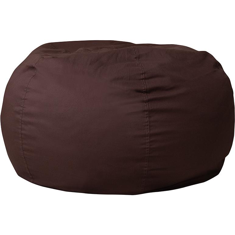Oversized Solid Brown Refillable Bean Bag Chair for All Ages. Picture 3