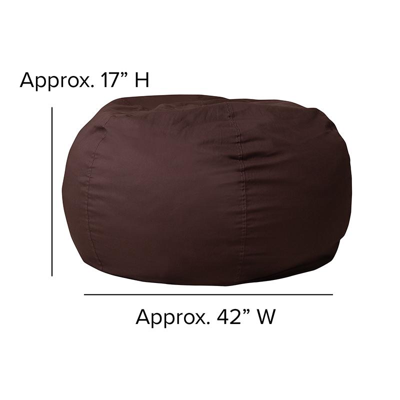 Oversized Solid Brown Refillable Bean Bag Chair for All Ages. Picture 2