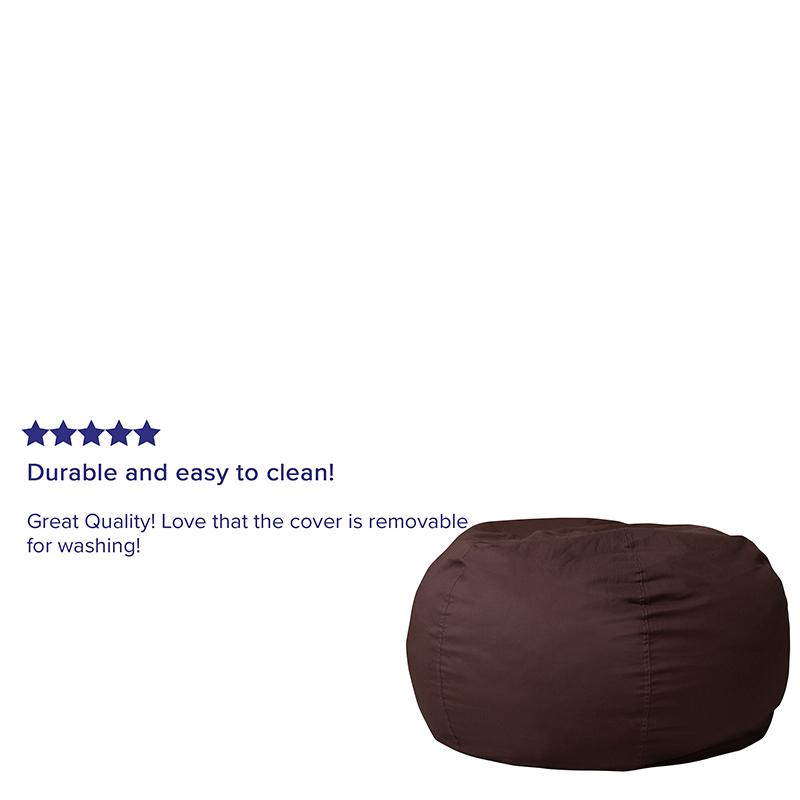 Oversized Solid Brown Refillable Bean Bag Chair for All Ages. Picture 8