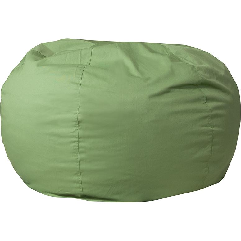 Oversized Solid Green Refillable Bean Bag Chair for All Ages. Picture 3