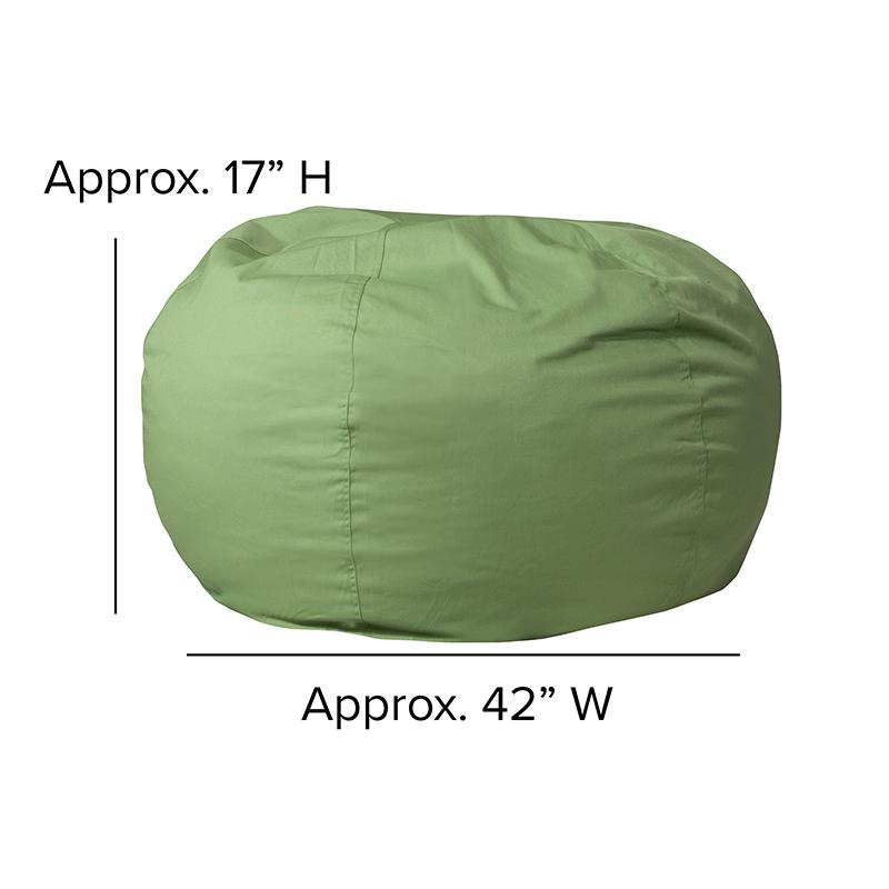 Oversized Solid Green Refillable Bean Bag Chair for All Ages. Picture 2