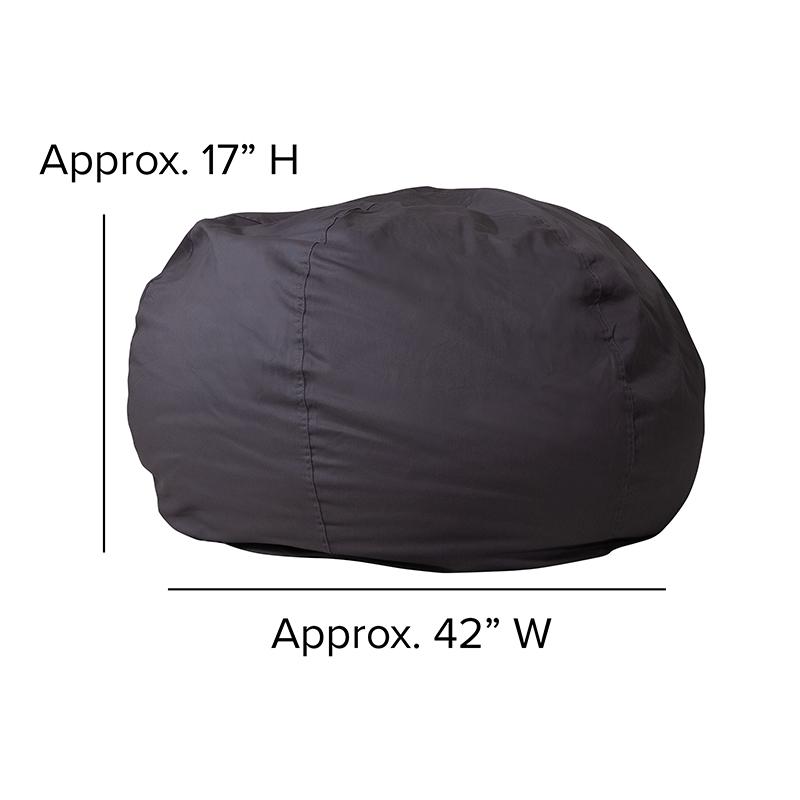 Oversized Solid Gray Refillable Bean Bag Chair for All Ages. Picture 2