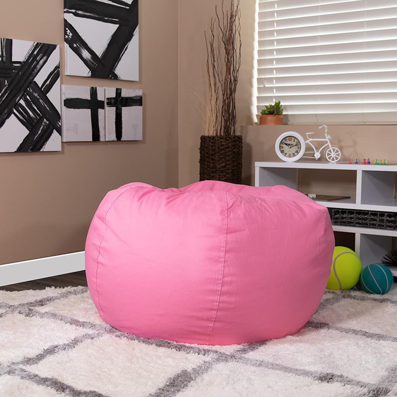 Oversized Solid Light Pink Bean Bag Chair for Kids and Adults. The main picture.