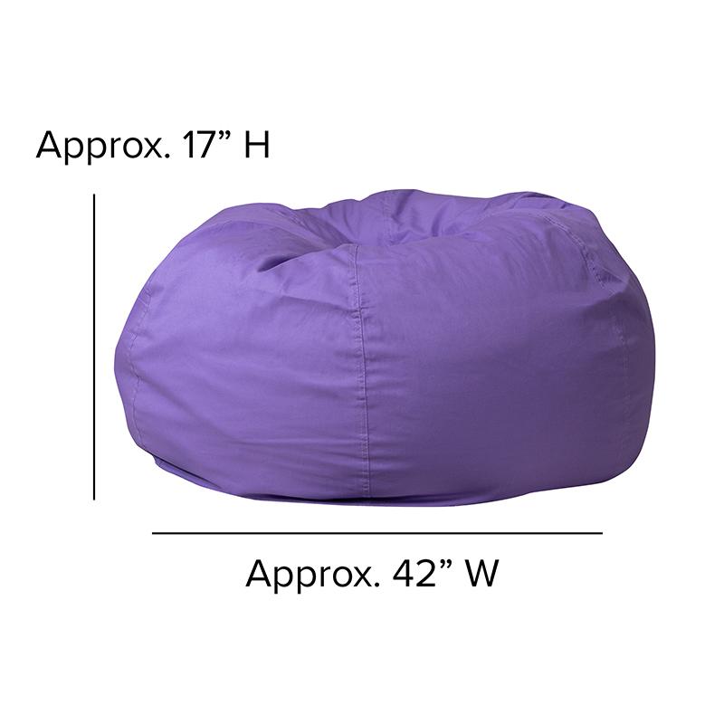 Oversized Solid Purple Bean Bag Chair for Kids and Adults. Picture 6