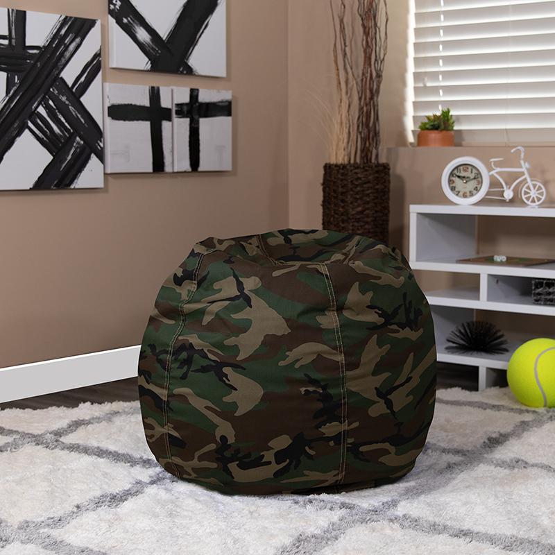 Small Camouflage Refillable Bean Bag Chair for Kids and Teens. Picture 1