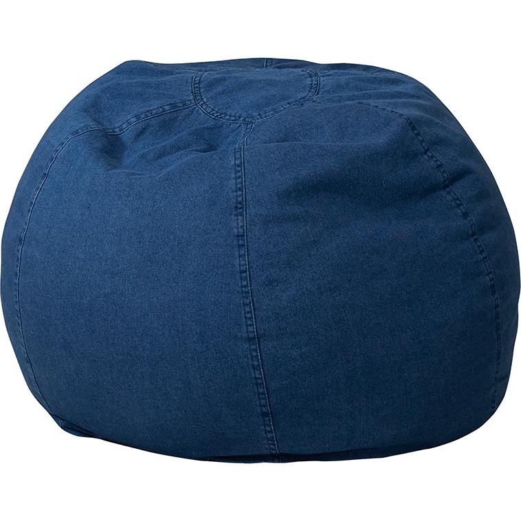 Small Denim Refillable Bean Bag Chair for Kids and Teens. Picture 3