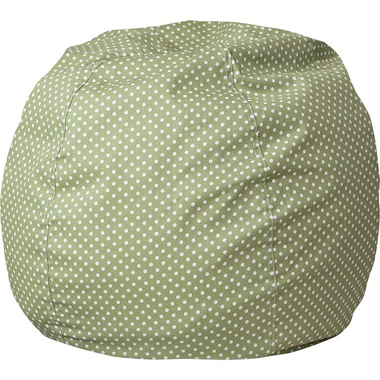 Small Green Dot Refillable Bean Bag Chair for Kids and Teens. Picture 1